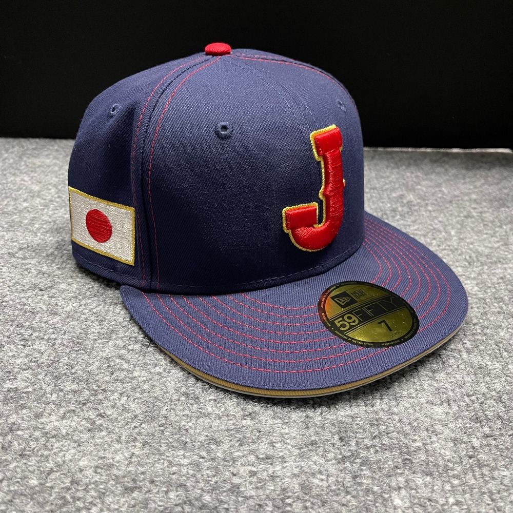 Team Japan Hat Cap Size 7 Blue World Baseball Classic Fitted WBC New Era 59FIFTY